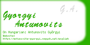 gyorgyi antunovits business card