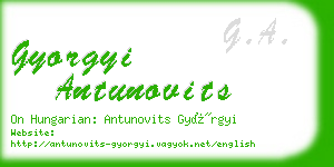 gyorgyi antunovits business card